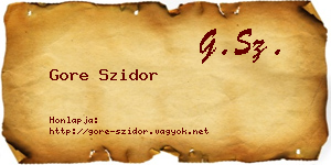 Gore Szidor névjegykártya